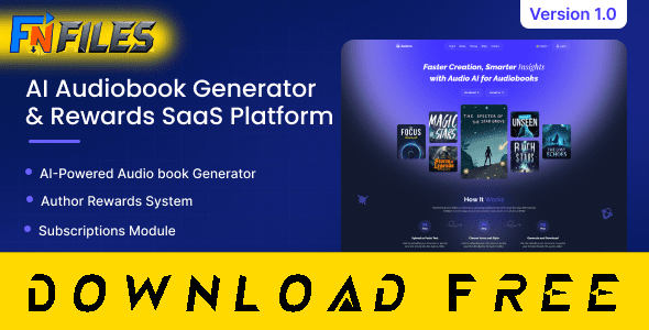 Free Download Audera - AI Audiobook Generator & Rewards SaaS [Free Nulled PHP Script]