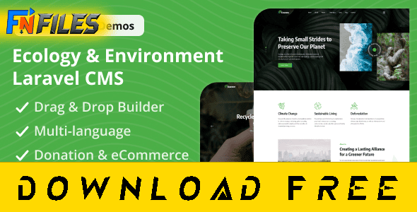 Free Download Ecozone - Ecology & Environment Laravel CMS [Free Nulled PHP Script]