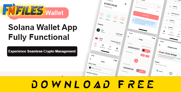 Free nulled Serene Solana Wallet App fully functional Flutter with staking Node.js backend - complete free theme download for Android iOS crypto.