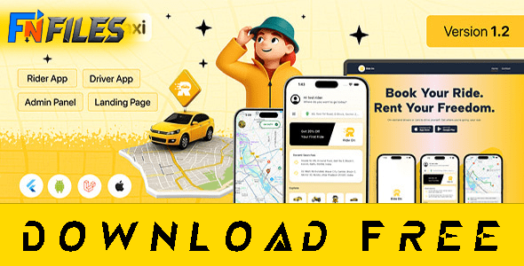 Free Download RideOn Taxi – Complete Taxi Booking Solution [Free Nulled Mobile App]