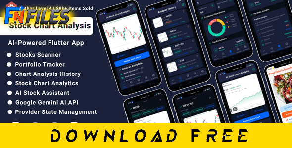 Free nulled AI-Powered Stock Chart Analysis Flutter App InvestStocks with Google Gemini AI trading insights - complete free theme download for Android iOS.