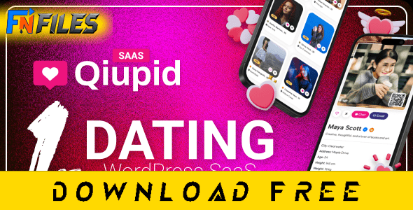 Free nulled Qiupid Matchmaking Dating WordPress SaaS plugin with chat profiles monetization - complete free theme download for WP dating platforms.