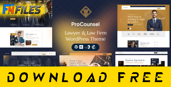 Free Procounsel law firm WordPress theme – professional nulled free theme for lawyers and legal businesses