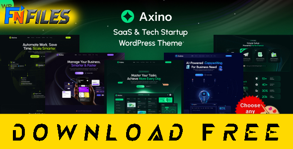 Free download Axino - SaaS & Tech Startup WordPress Theme [Free Nulled WP Theme]